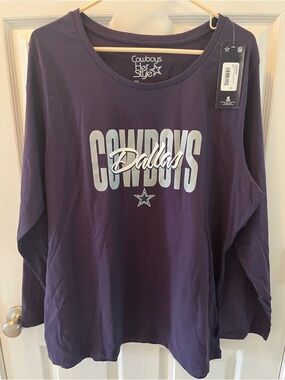 Cowboys Her Style Dallas Long Sleeve Tee - Purple